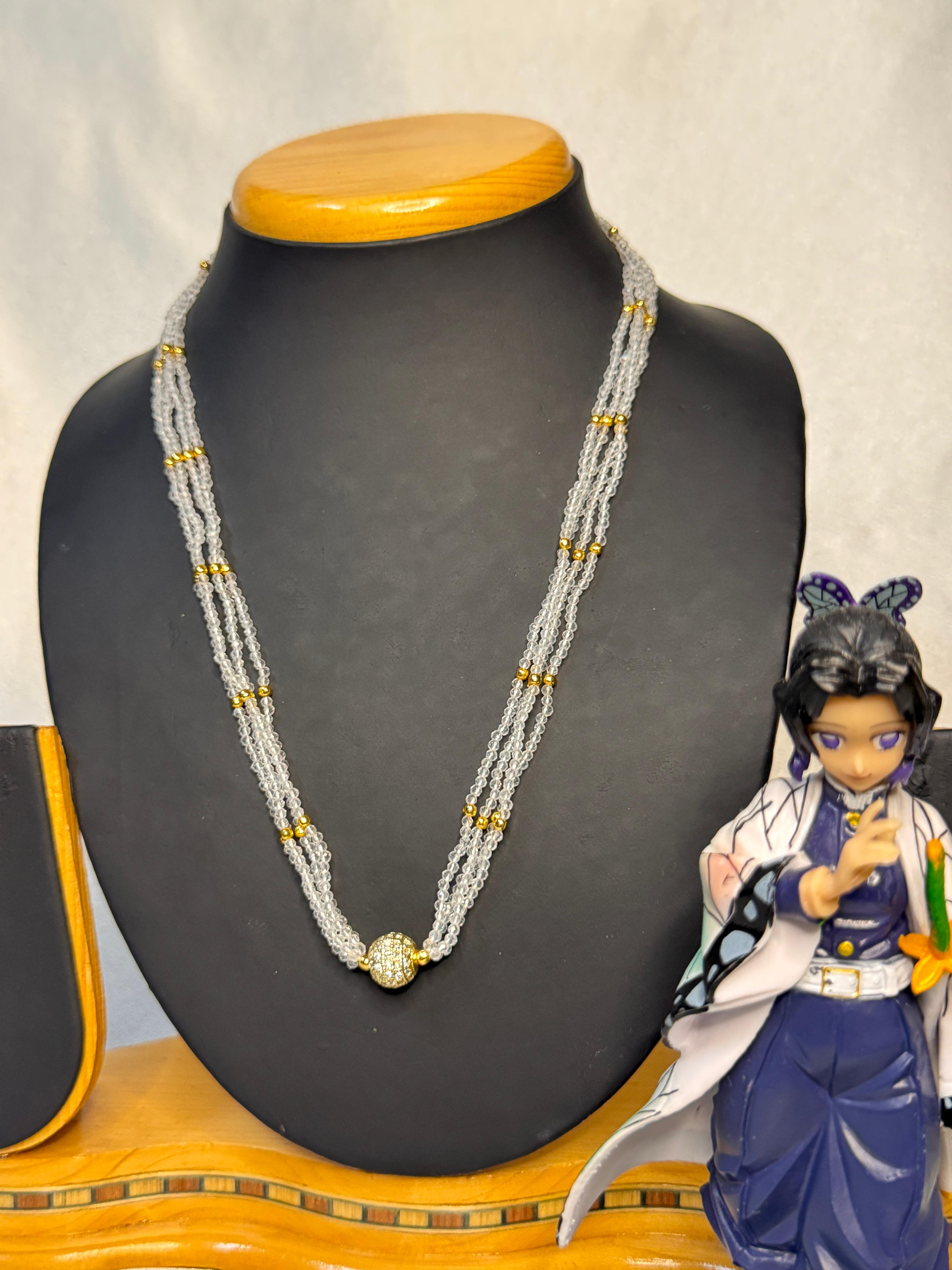 Gold Plated White Golden Crystal Beads