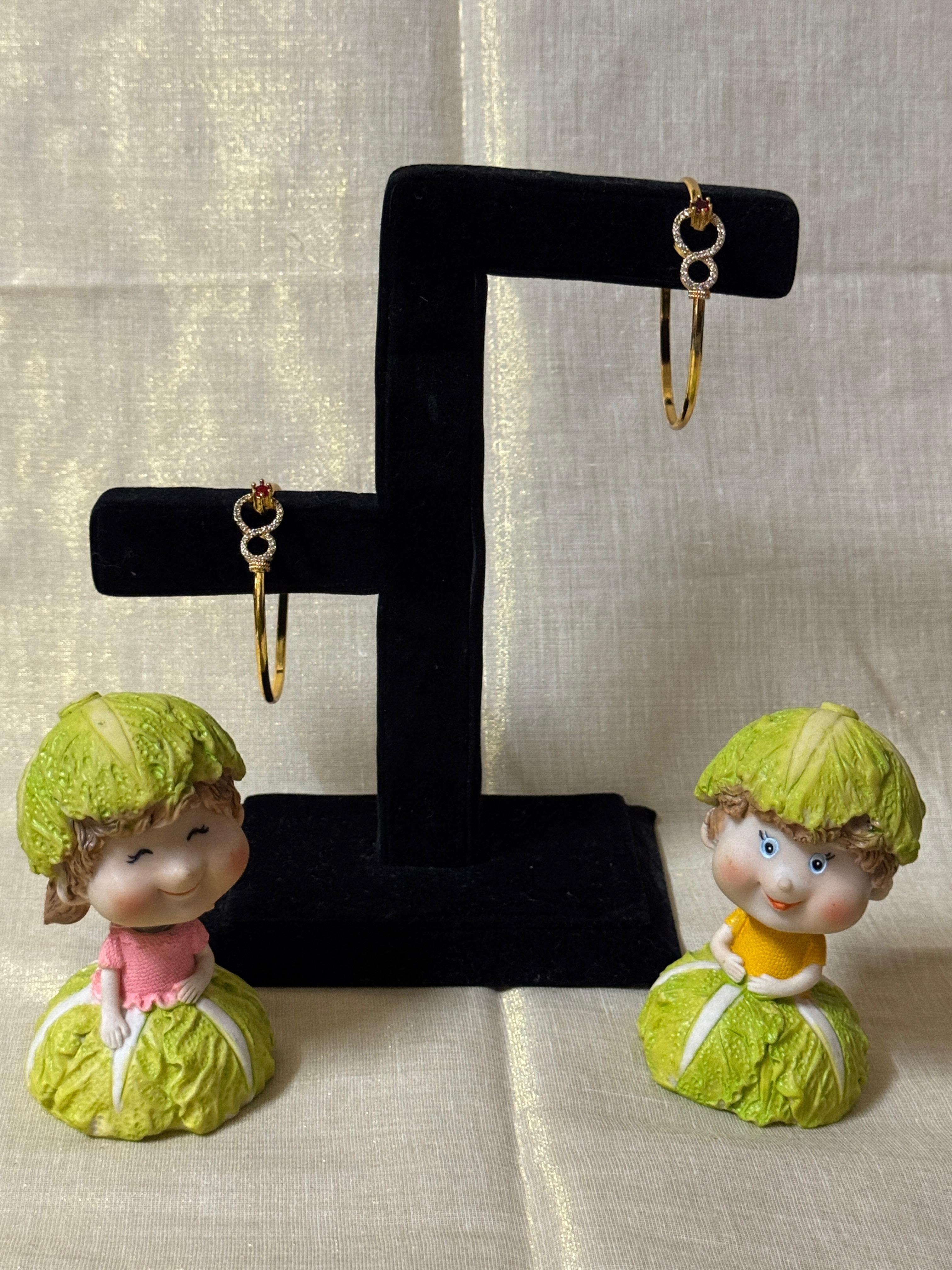 FREE SIZE WHITE AND RUBY STONE BANGLES