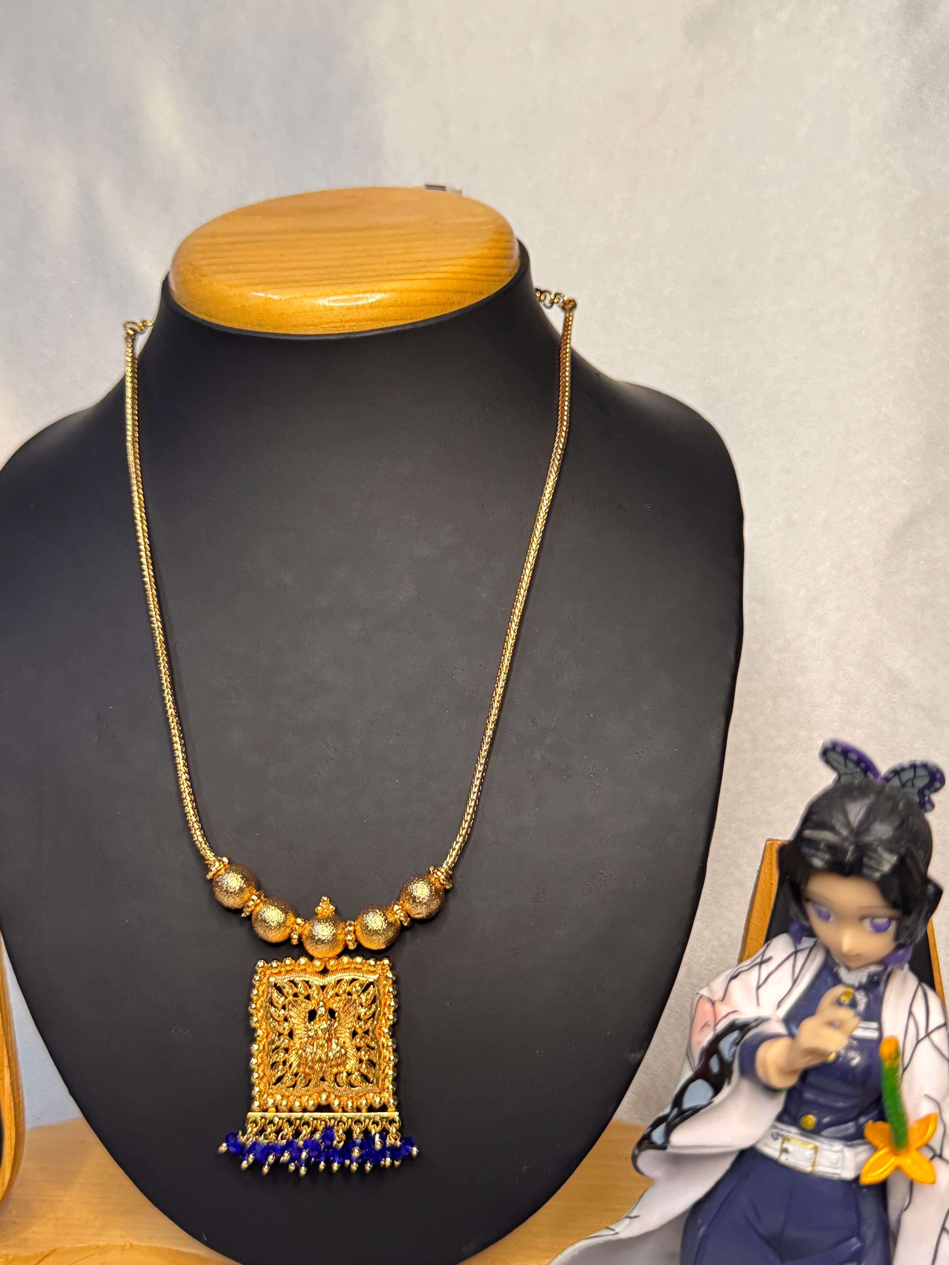 GOLD PLATED LAKSHMI PENDENT PREMIUM NECKLACE