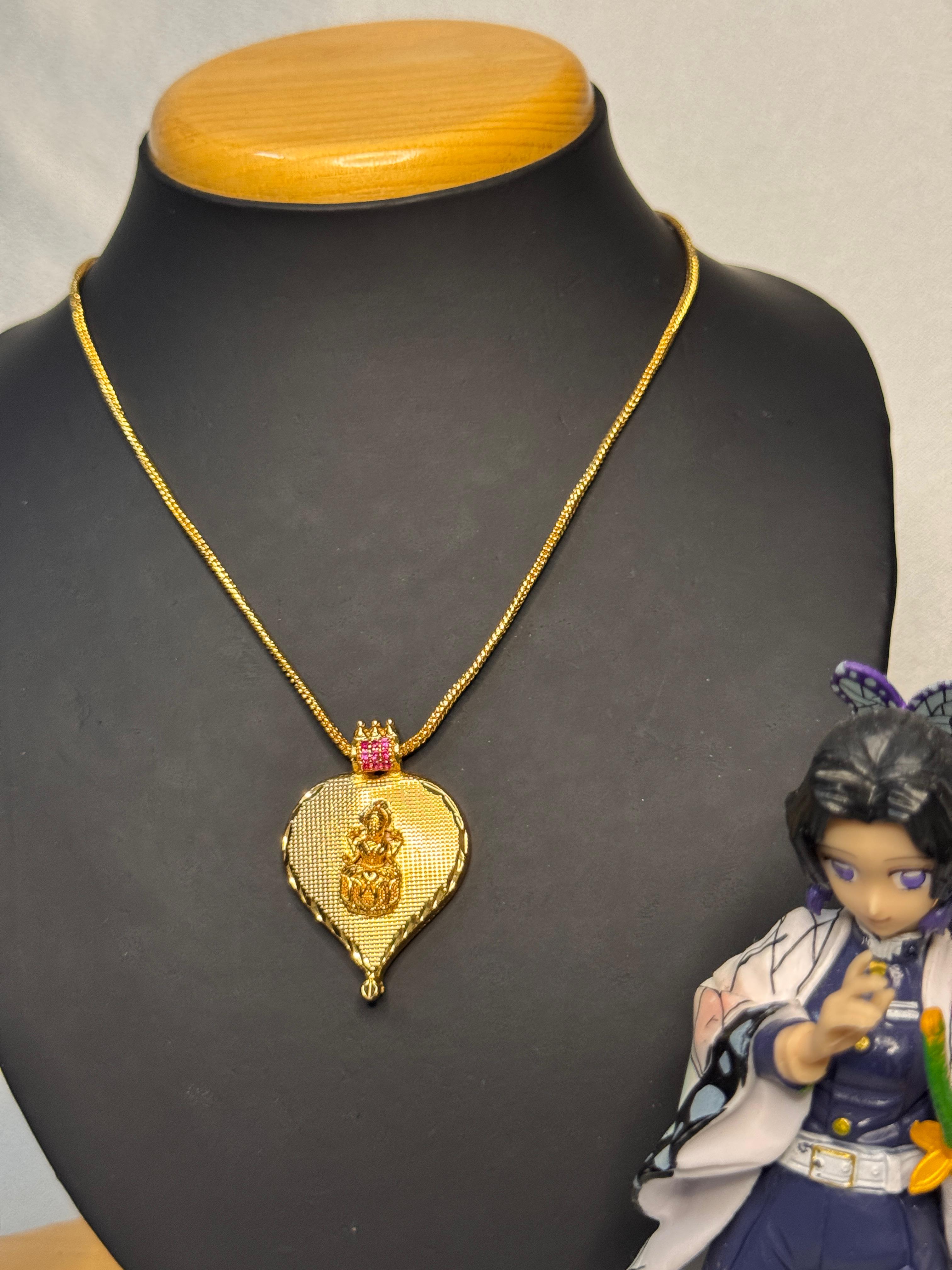 PREMIUM GOLD PLATED LAKSHMI PENDENT NECKLACE 