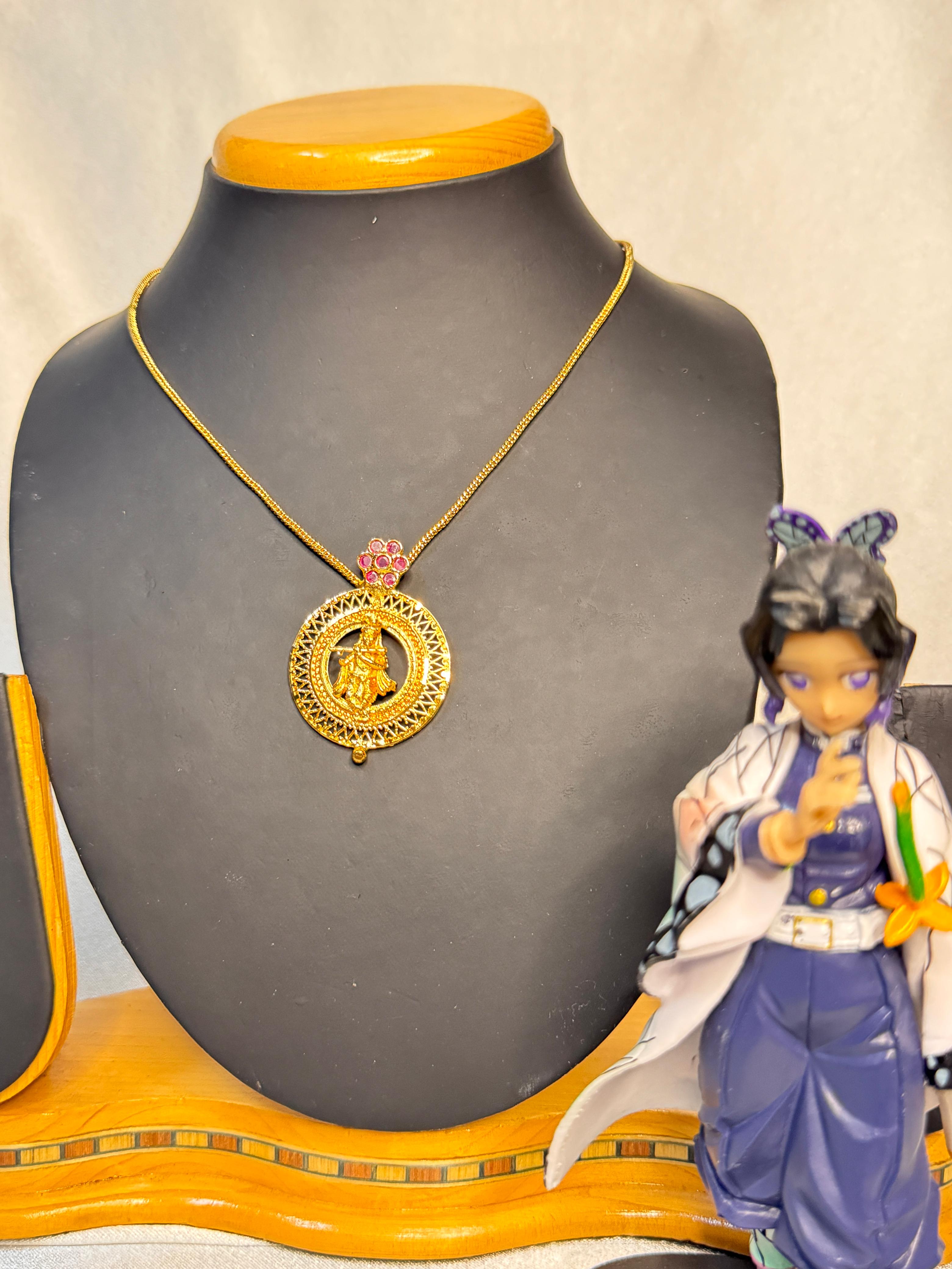PREMIUM GOLD PLATED KRISHNA PENDENT NECKLACE  
