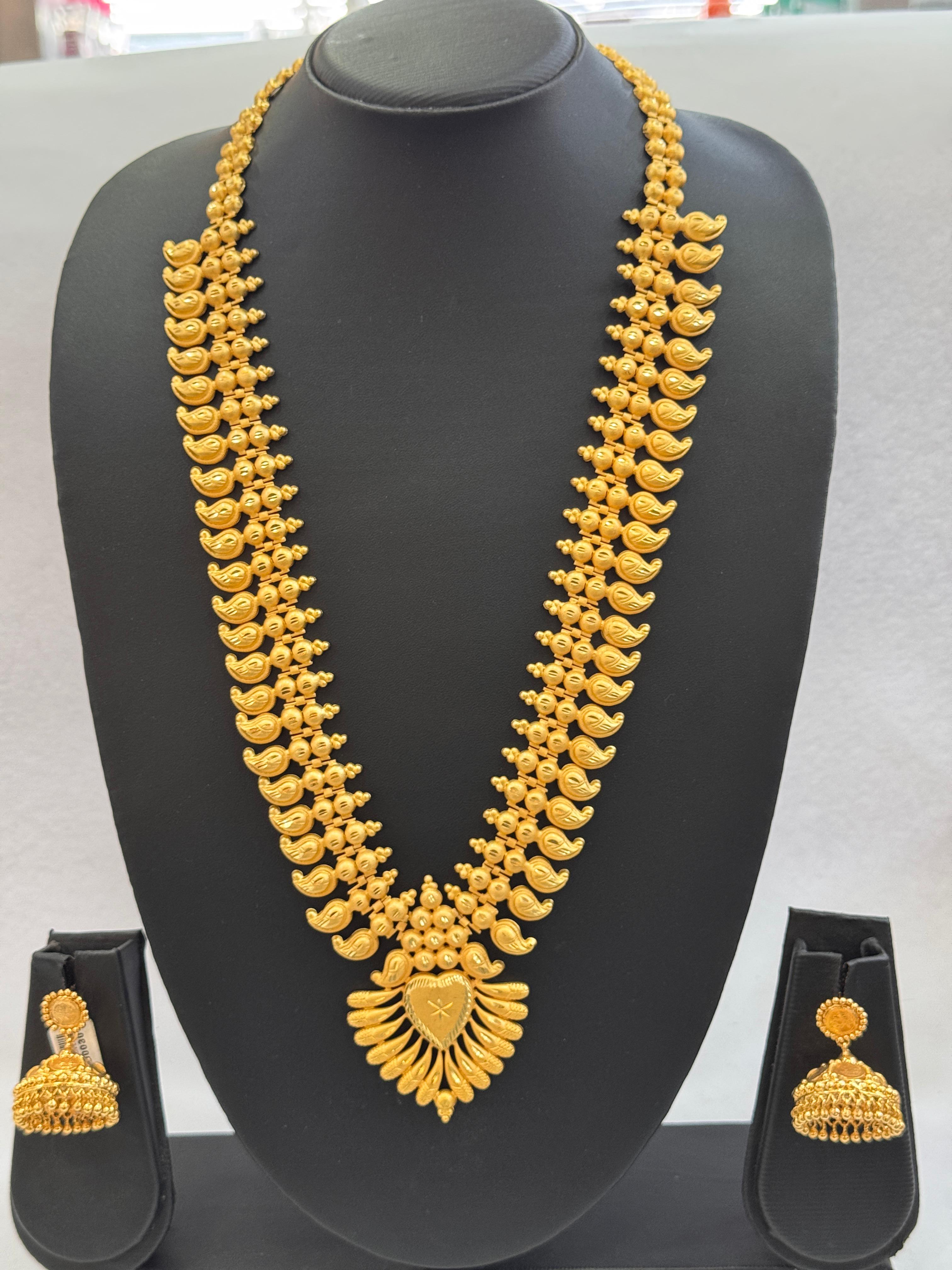 GOLD PLATED KERALA TRADITIONAL MANGO LONG HARAM